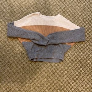 Hollister stripped gray and tan sweater size small